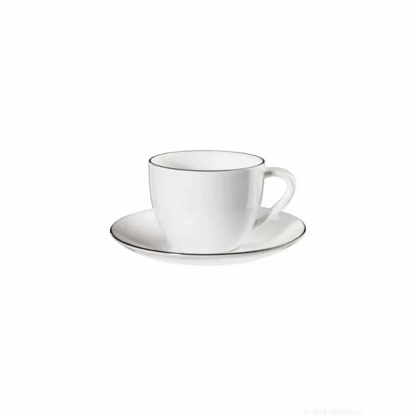 Rabatt 🎉 Asa Selection Germany Asa Selection à Table Ligne Noire Cappuccinotasse Mit Unterteller 👏 1