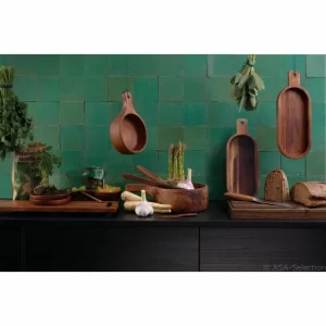 Brandneu 🔔 Asa Selection Germany Asa Selection Wood Flache Akazienholz Schale Mit Griff Oval ❤️ 9